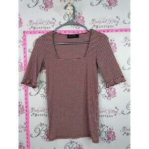 The Fifth Label Red and White Striped Square Neck shirt